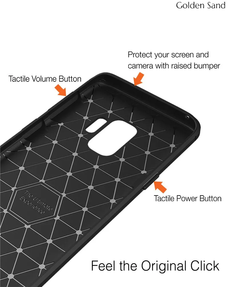 Carbon Fibre Series Shockproof Armor Back Cover for Samsung Galaxy S9, 5.8 inch, Black