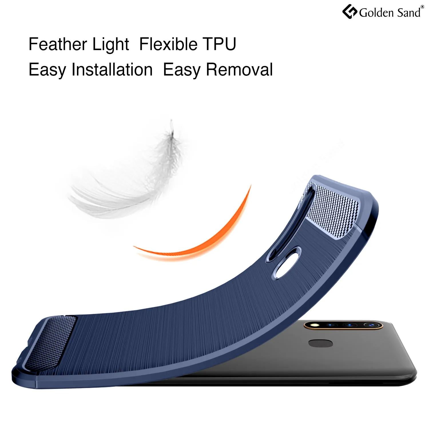 Carbon Fibre Series Shockproof Armor Back Cover for Vivo U20, Vivo Y19 6.53 inch, Blue