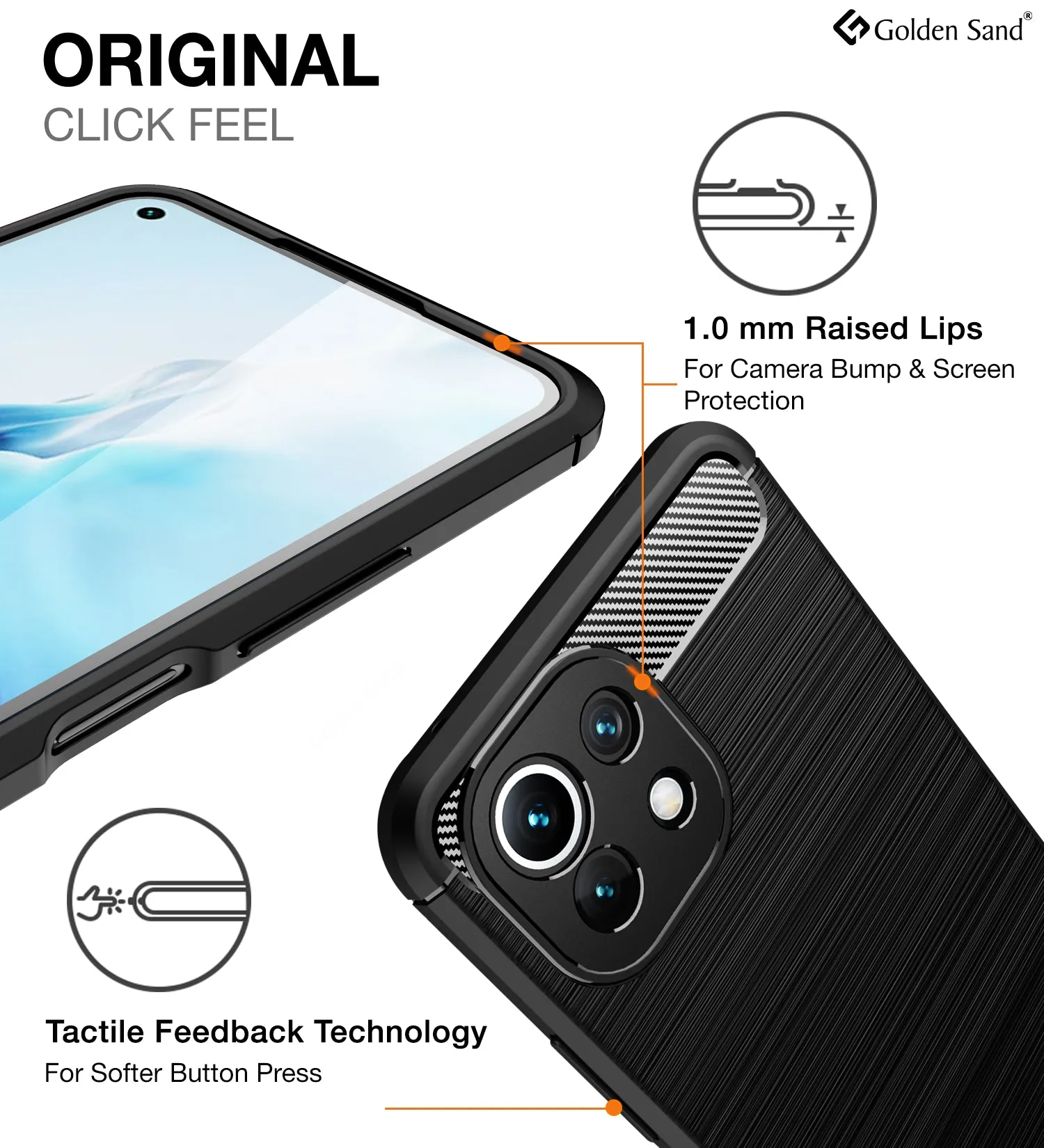 Carbon Fibre Series Shockproof Armor Back Cover for Xiaomi 11 Lite NE 5G, Xiaomi Mi 11 Lite, Xiaomi Mi 11 Lite 5G, 6.55 inch, Black