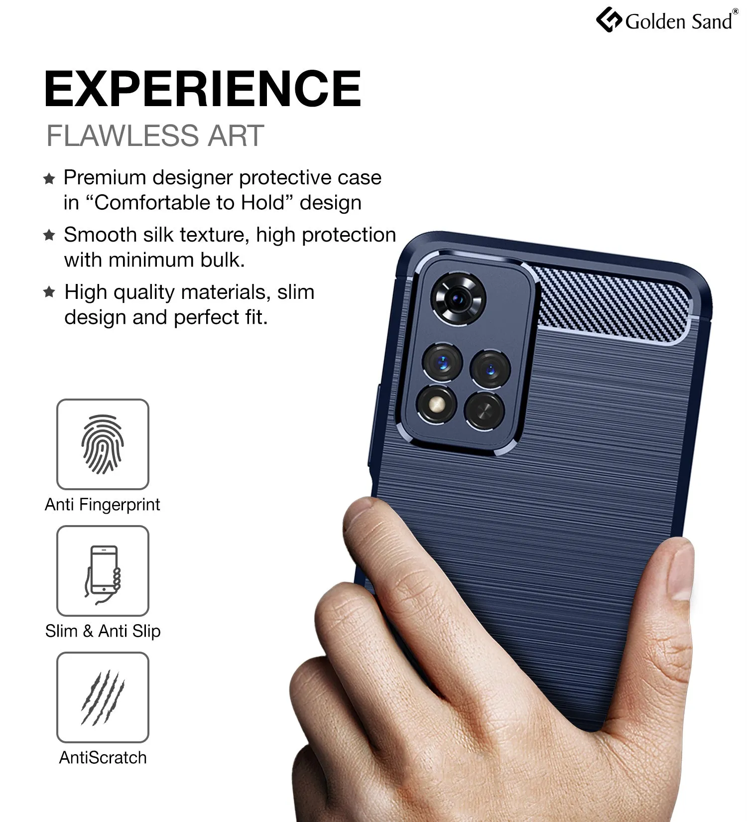 Carbon Fibre Series Shockproof Armor Back Cover for Xiaomi 11i, Xiaomi 11i HyperCharge 5G, 6.67 inch, Milkyway Blue