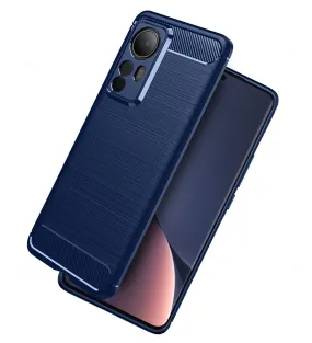Carbon Fibre Series Shockproof Armor Back Cover for Xiaomi 12 Pro 5G, 6.73 inch, Blue