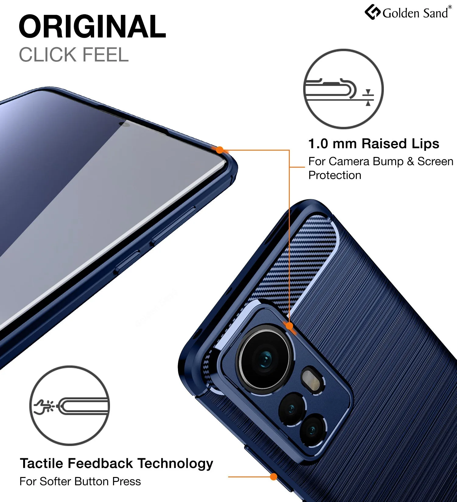 Carbon Fibre Series Shockproof Armor Back Cover for Xiaomi 12 Pro 5G, 6.73 inch, Blue