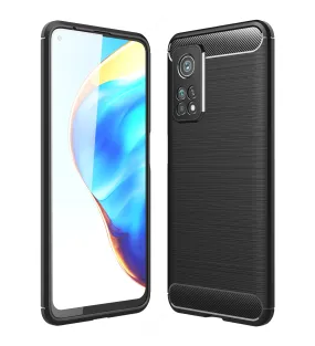 Carbon Fibre Series Shockproof Armor Back Cover for Xiaomi Mi 10T Pro, Mi10T, Black