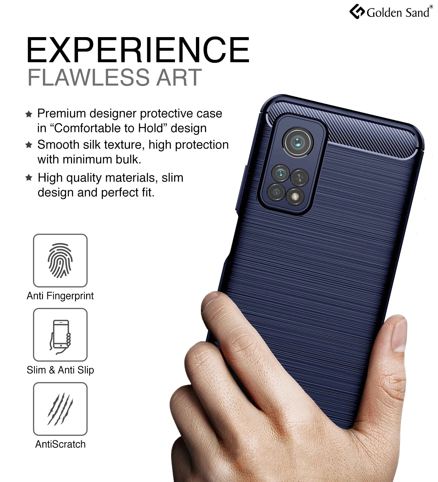 Carbon Fibre Series Shockproof Armor Back Cover for Xiaomi Mi 10T Pro, Mi10T, Blue