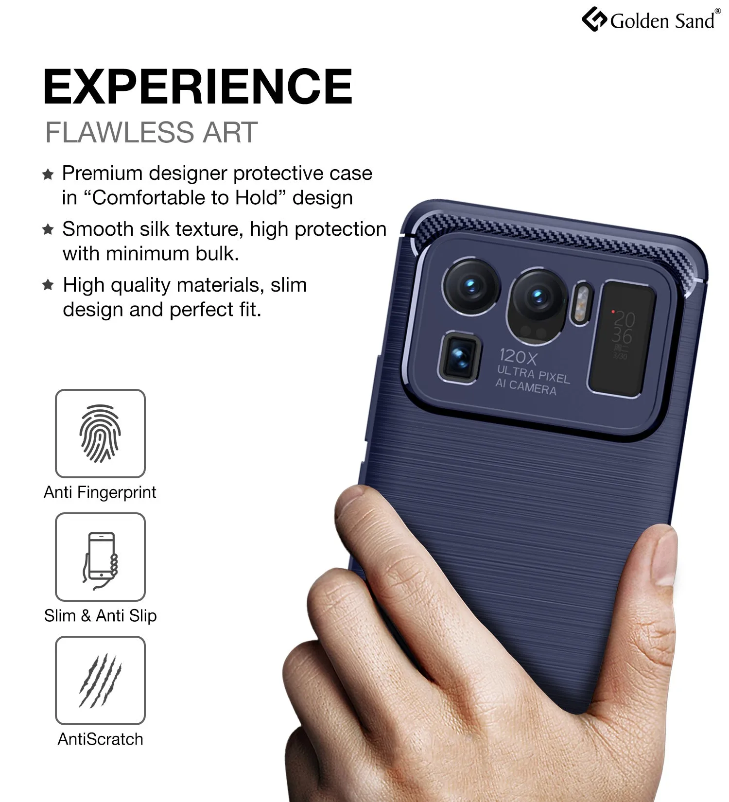 Carbon Fibre Series Shockproof Armor Back Cover for Xiaomi Mi 11 Ultra, 6.81 inch, Blue