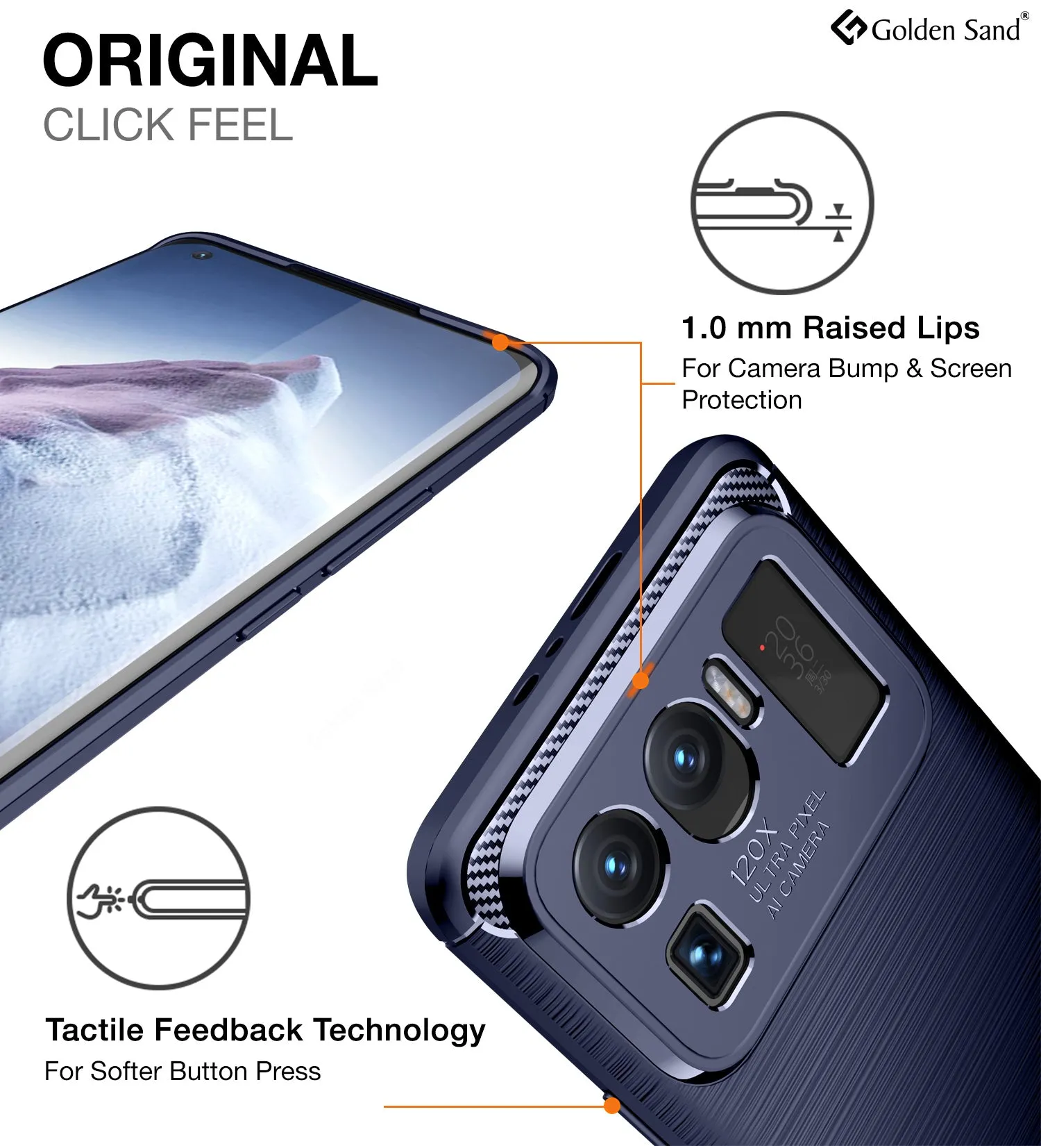 Carbon Fibre Series Shockproof Armor Back Cover for Xiaomi Mi 11 Ultra, 6.81 inch, Blue