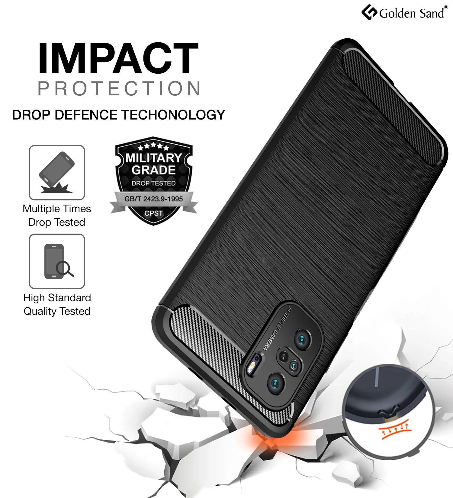 Carbon Fibre Series Shockproof Armor Back Cover for Xiaomi Mi 11X 5G, Xiaomi Mi 11X Pro 5G, 6.67 inch, Black