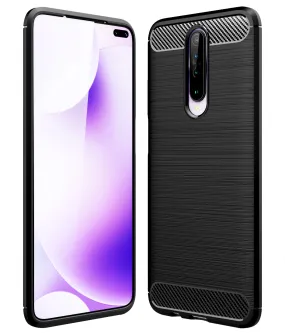 Carbon Fibre Series Shockproof Armor Back Cover for Xiaomi Poco X2, Redmi K30 6.67 inch, Black