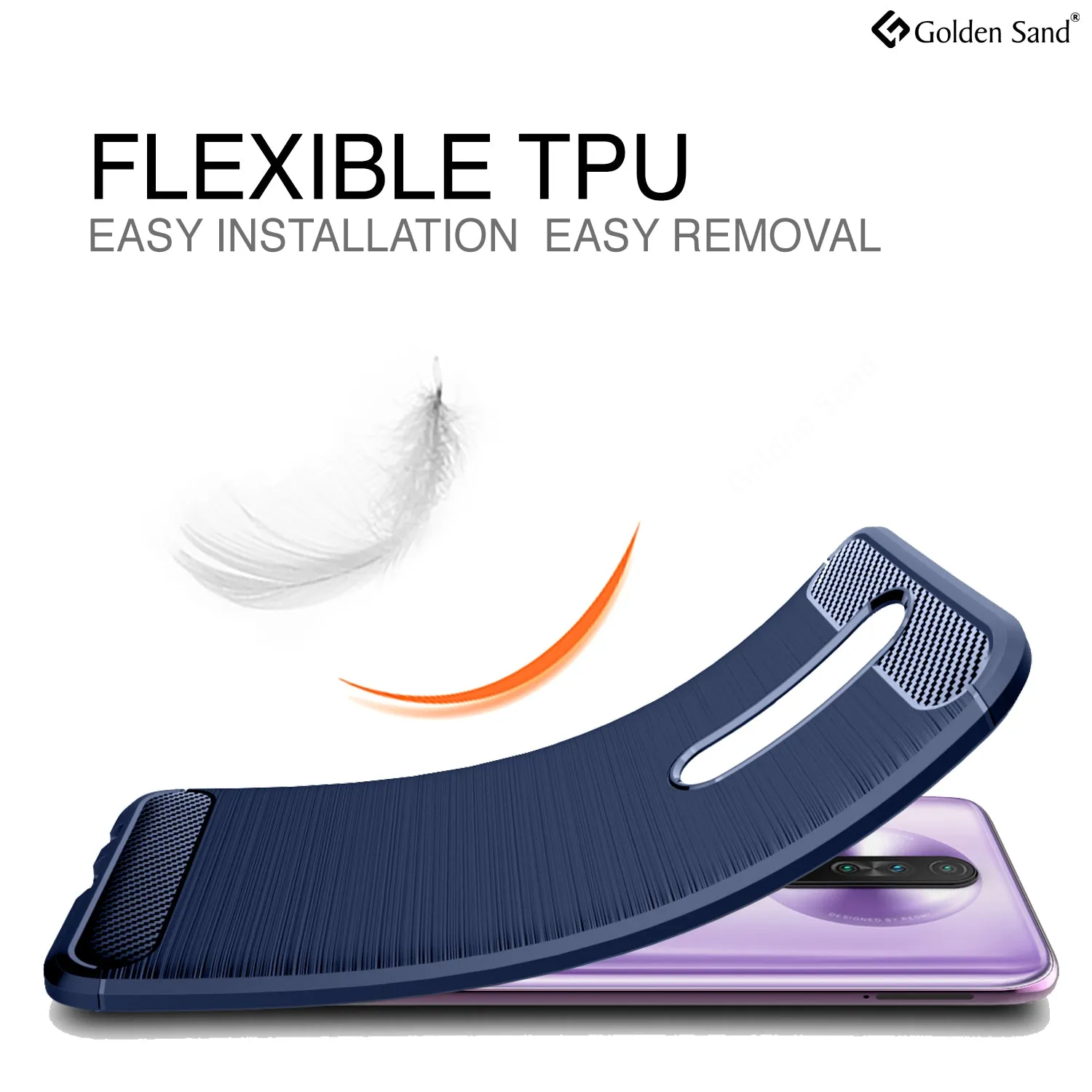 Carbon Fibre Series Shockproof Armor Back Cover for Xiaomi Poco X2, Redmi K30 6.67 inch, Blue