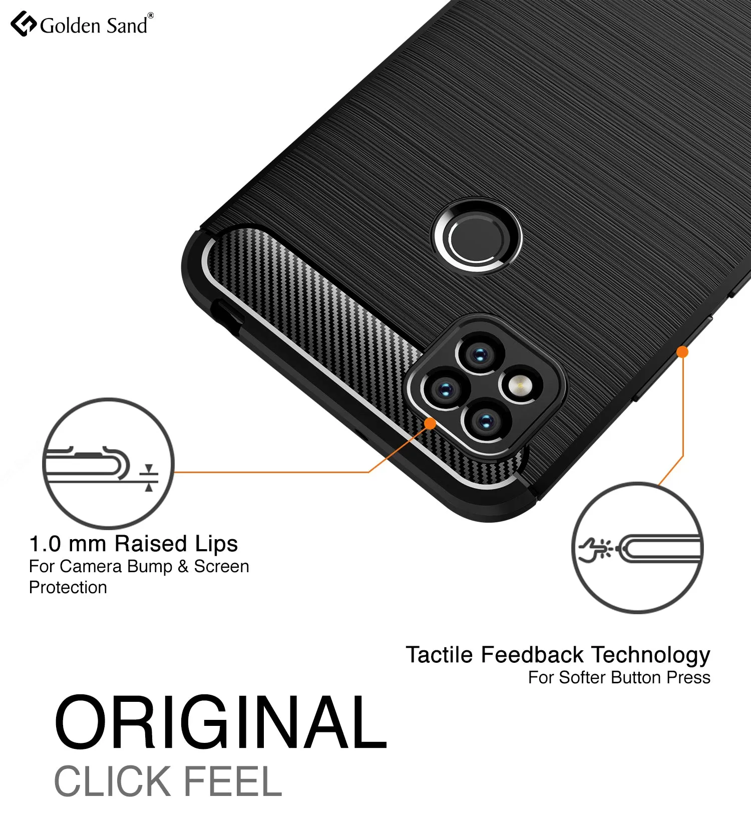 Carbon Fibre Series Shockproof Armor Back Cover for Xiaomi Redmi 9, 6.53 inch, Black