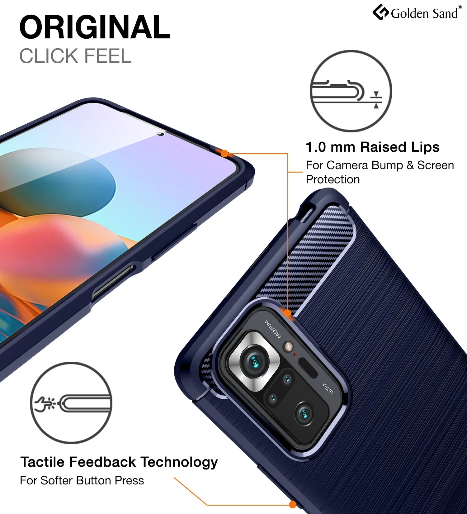 Carbon Fibre Series Shockproof Armor Back Cover for Xiaomi Redmi Note 10 Pro, Xiaomi Redmi Note 10 Pro Max, 6.67 inch, Blue