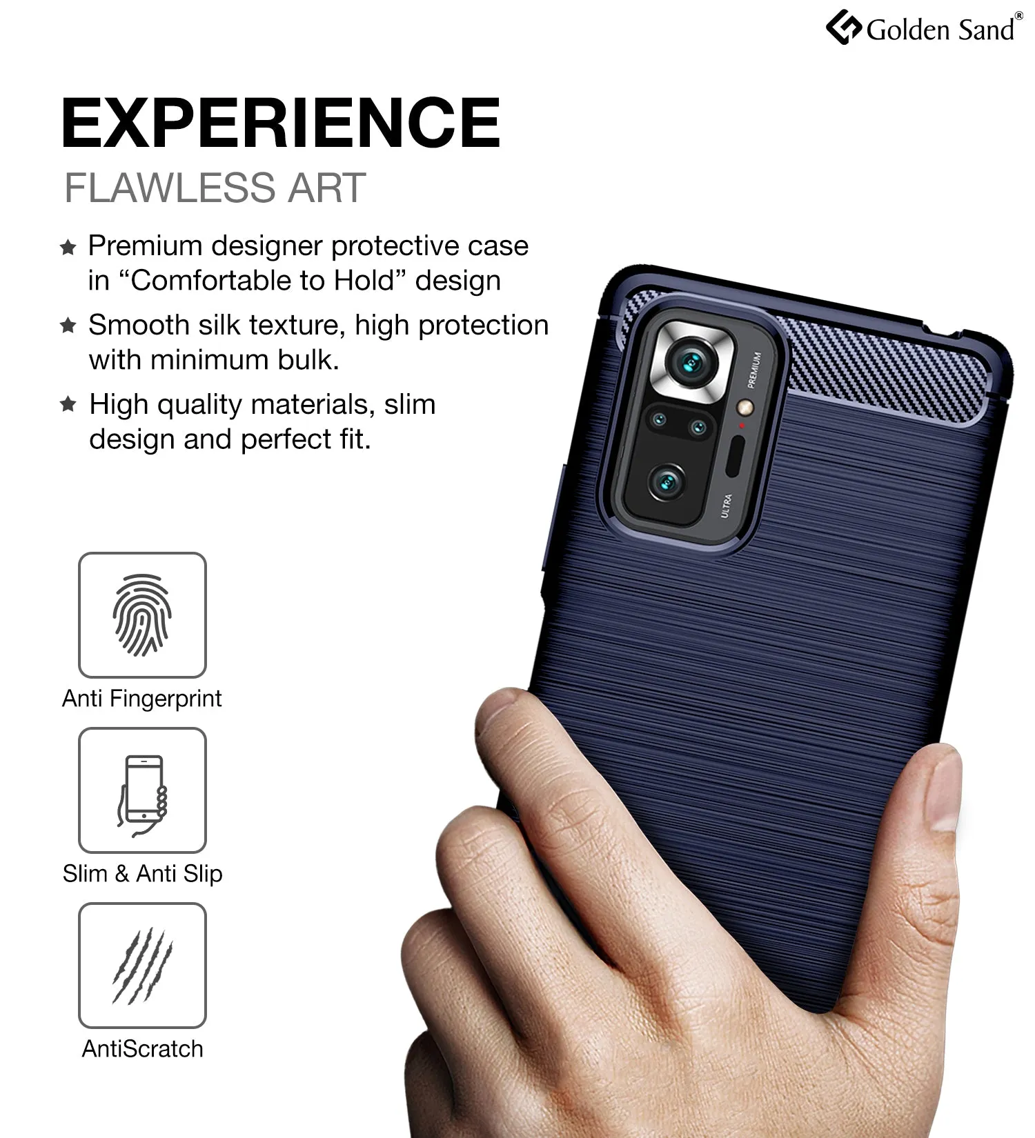 Carbon Fibre Series Shockproof Armor Back Cover for Xiaomi Redmi Note 10 Pro, Xiaomi Redmi Note 10 Pro Max, 6.67 inch, Blue