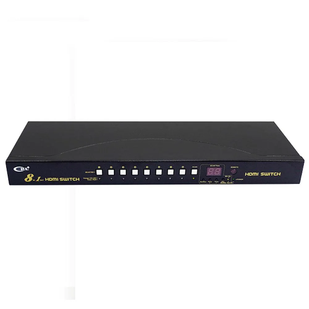 CKL 8 Port HDMI Switch 1080P 3D, HDMI Switcher Selector Box 8 in 1 out Supports IR Remote RS232 Control
