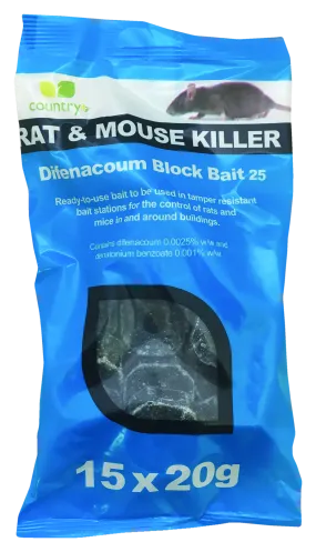 Country Difenacoum Block Bait 15x20g