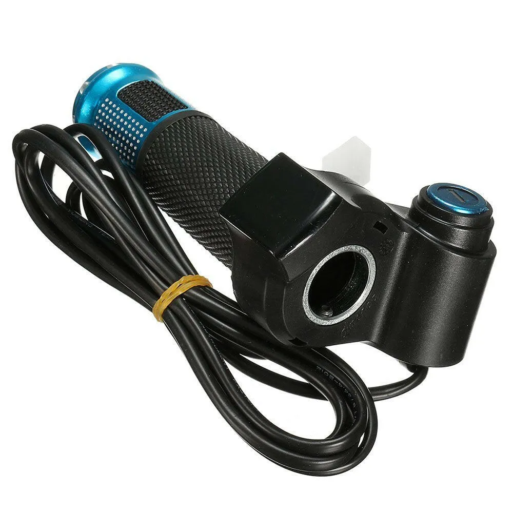 Electric E-bike Bicycle Throttle Grip Scooter Handlebar LEDs Digital Meter Tube