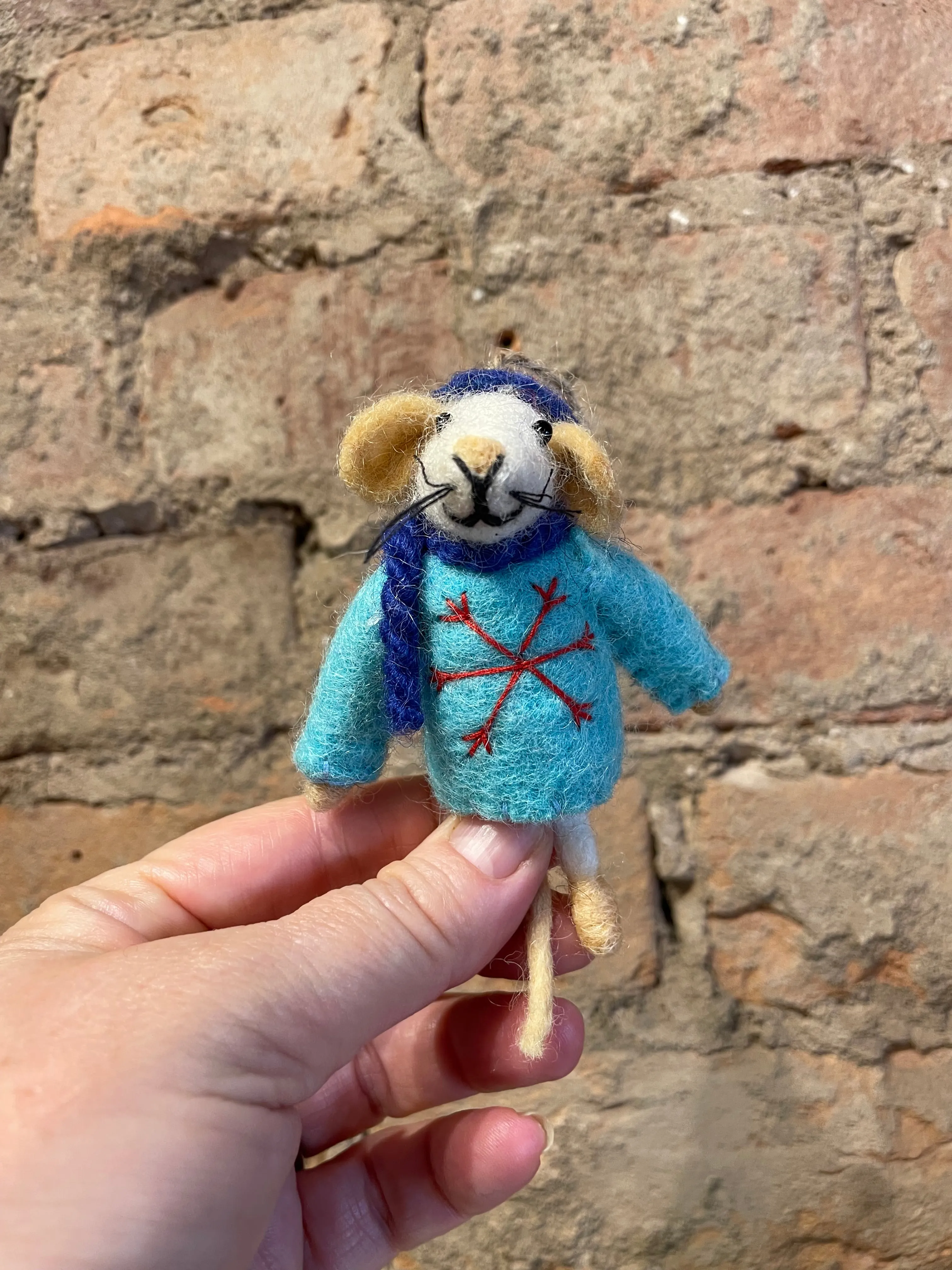 Felted Winter Mice Christmas Ornaments