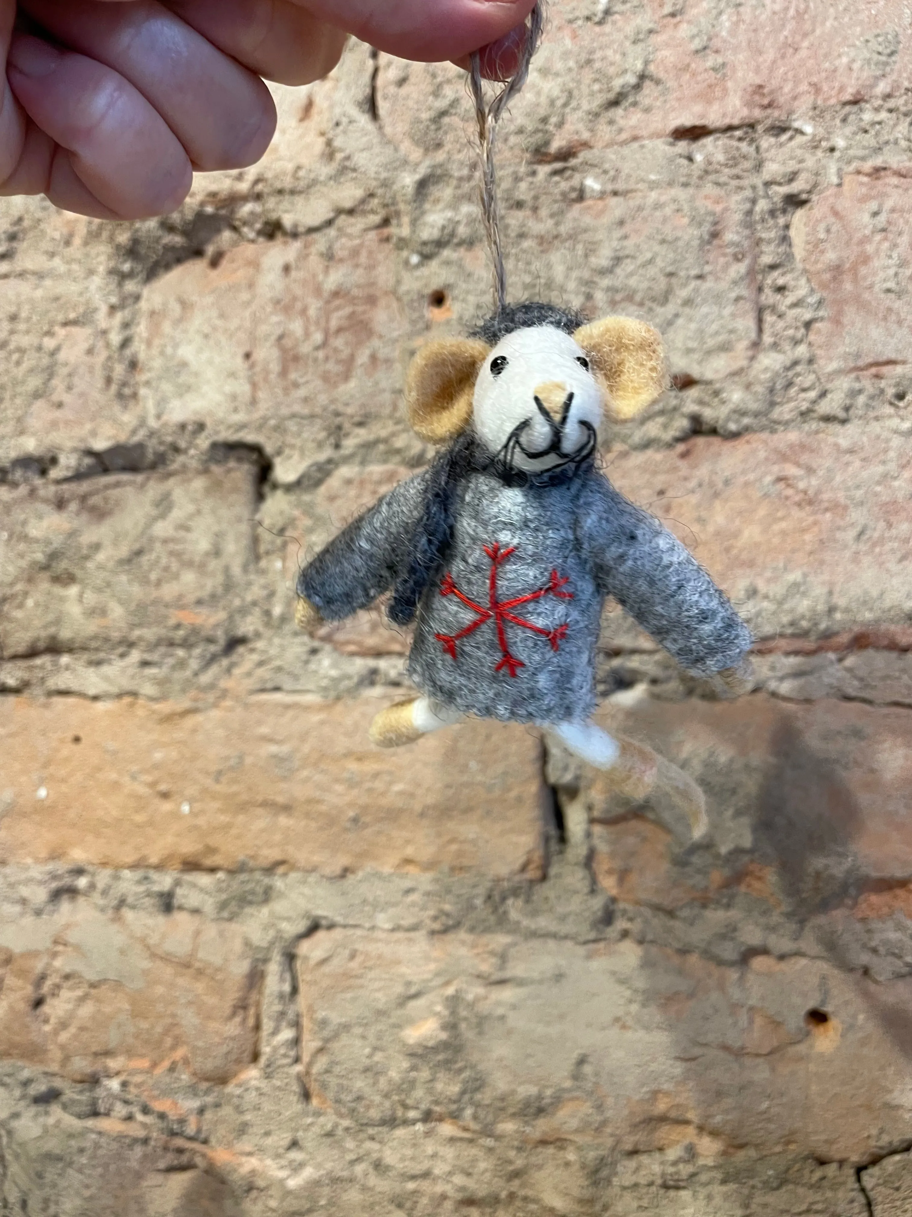 Felted Winter Mice Christmas Ornaments