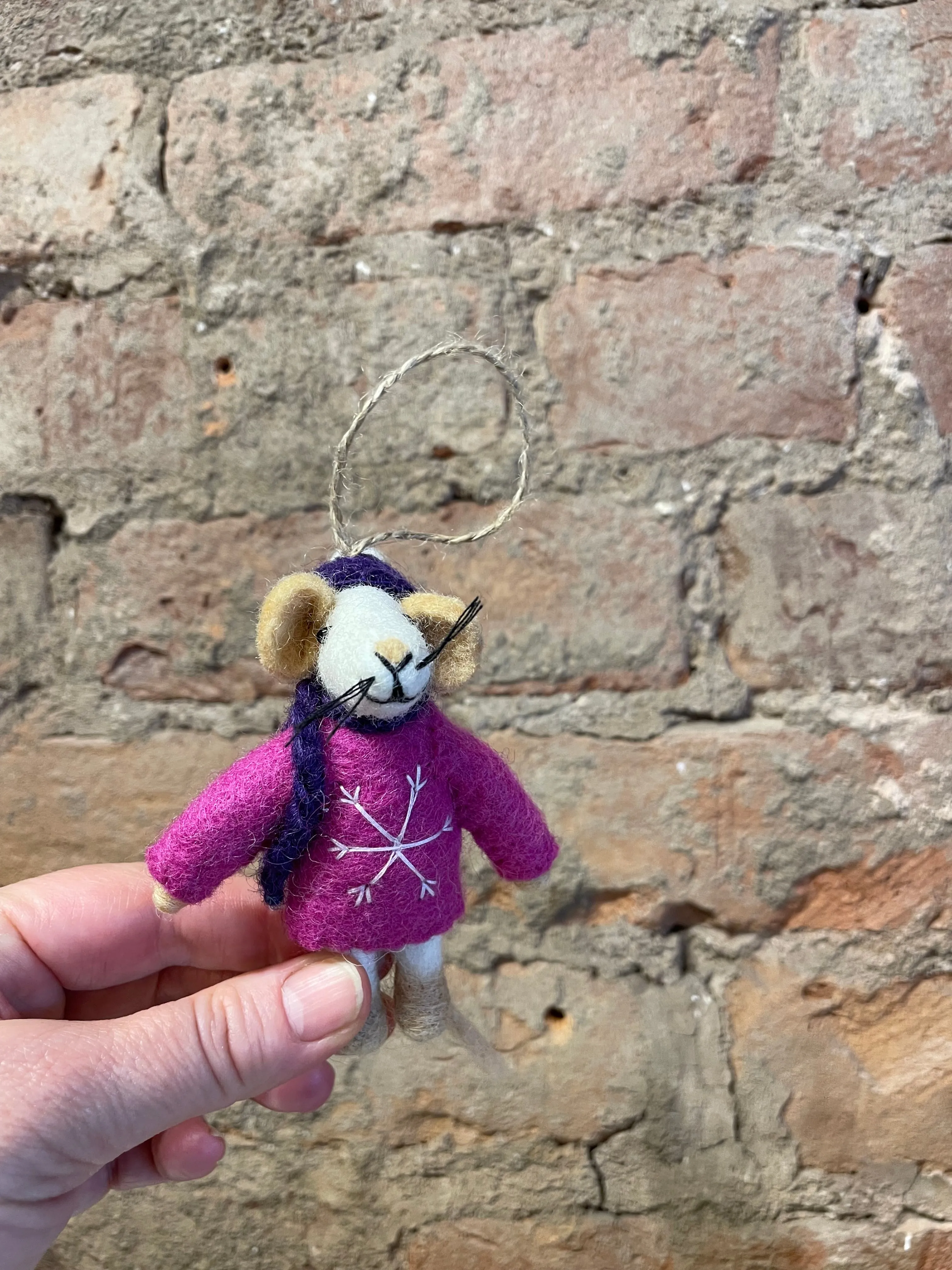 Felted Winter Mice Christmas Ornaments