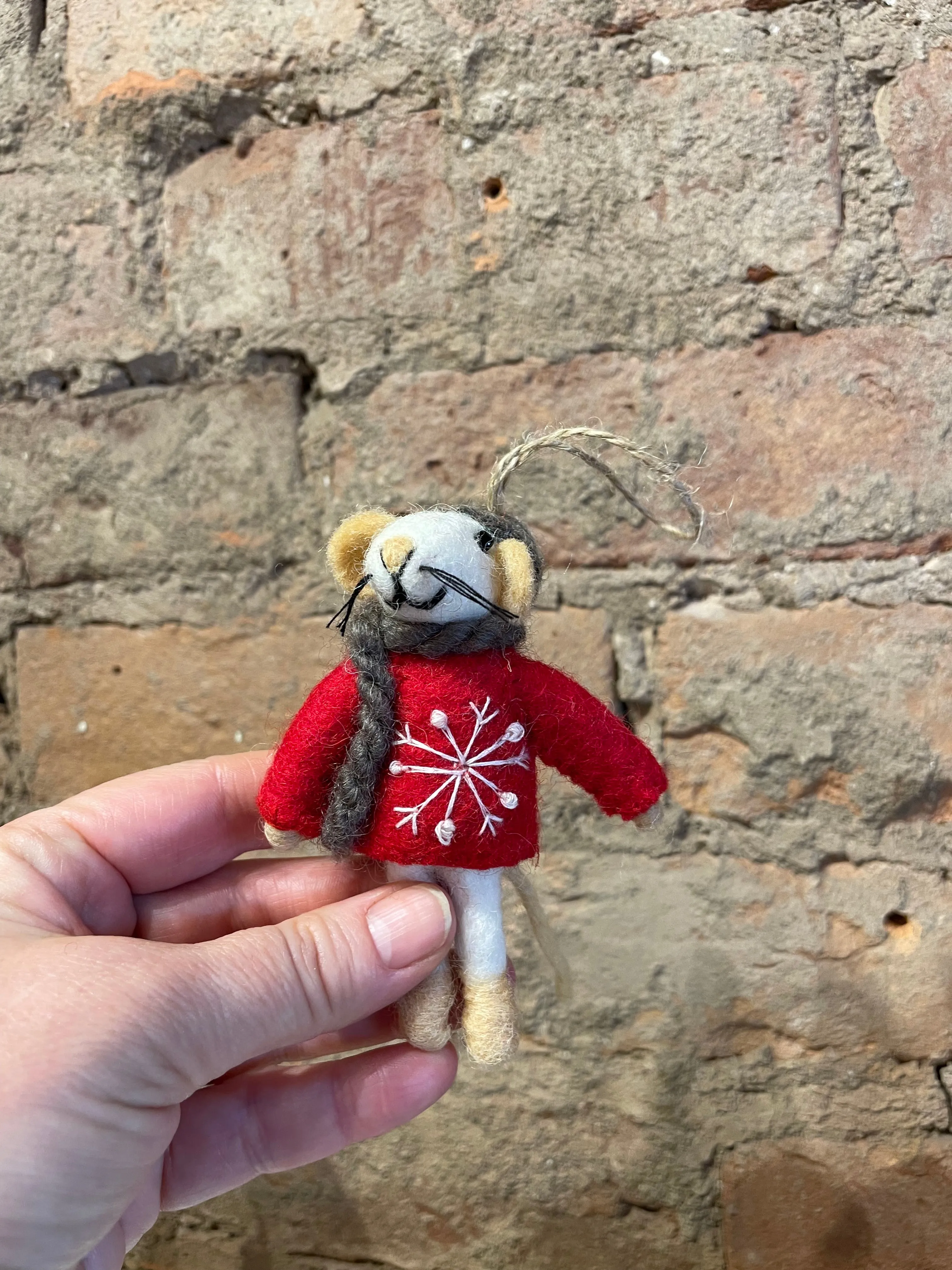 Felted Winter Mice Christmas Ornaments