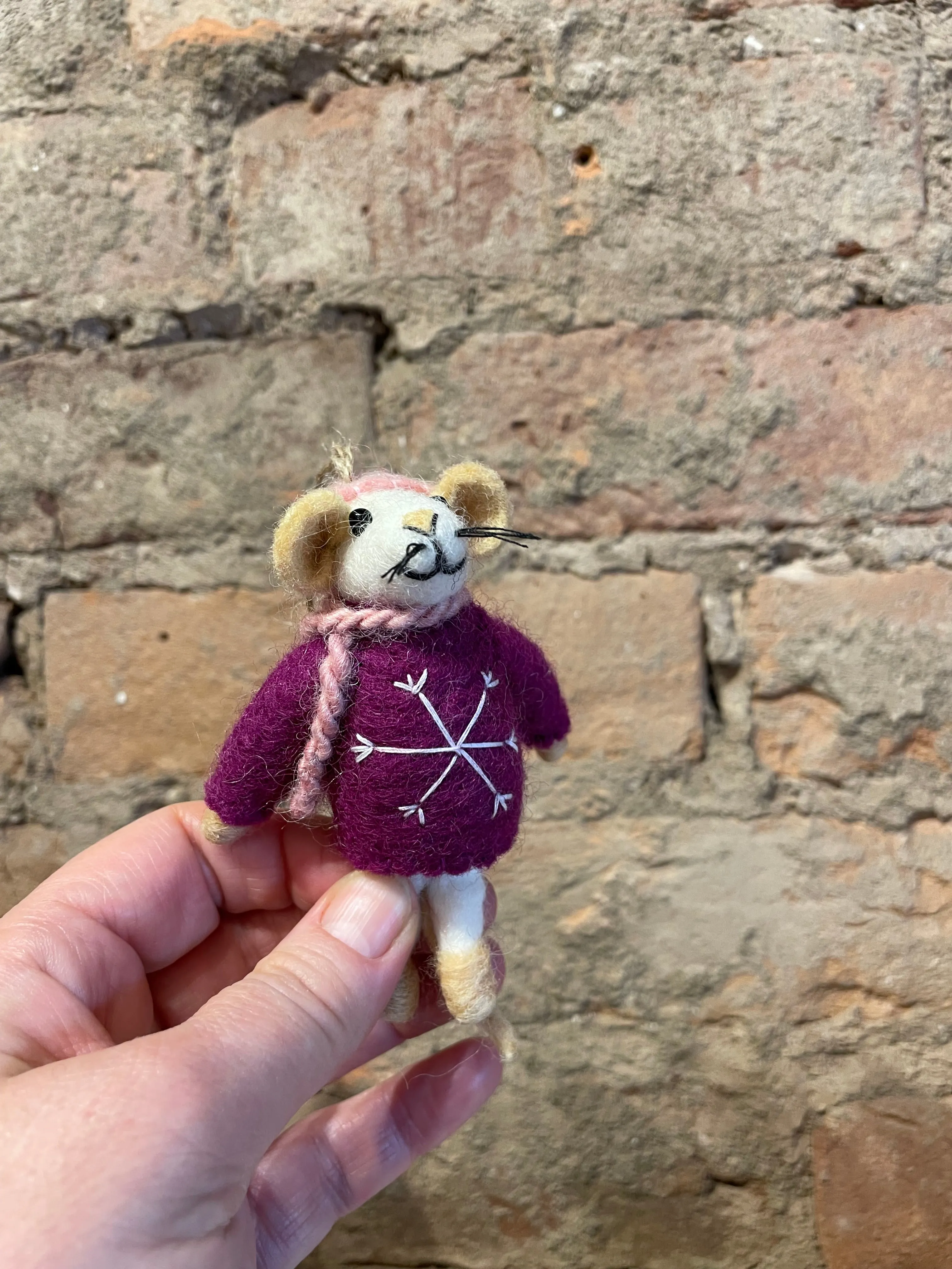 Felted Winter Mice Christmas Ornaments