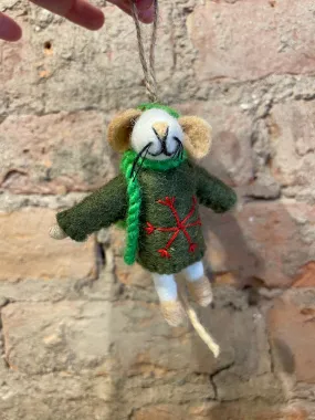 Felted Winter Mice Christmas Ornaments