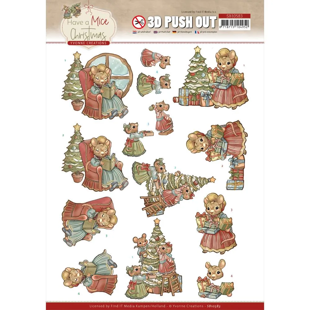 Find It Trading Yvonne Creations Punchout Sheet - Decorating, Have A Mice Christmas Collection