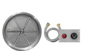 Firegear 25" Stainless Steel Round Pan Gas Fire Pit Insert FPB-25RBSTMSI-N