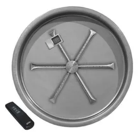 Firegear 33" Stainless Steel Round Pan Gas Fire Pit Insert FPB-33RBSTFS-N