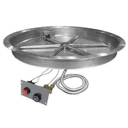 Firegear 33" Stainless Steel Round Pan Gas Fire Pit Insert FPB-33RBSTFS-N