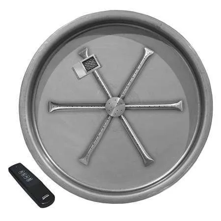 Firegear 33" Stainless Steel Round Pan Gas Fire Pit Insert FPB-33RBSTFS-N
