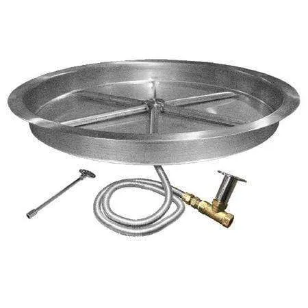 Firegear 33" Stainless Steel Round Pan Gas Fire Pit Insert FPB-33RBSTFS-N