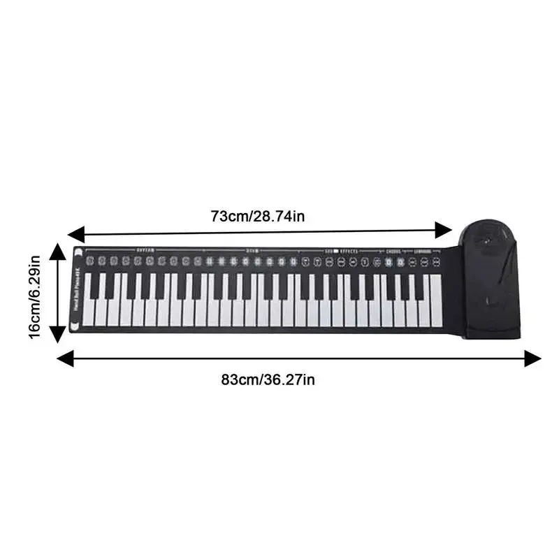 Flexible Roll Up Piano Keyboard Educational Electronic Digital Music Piano Keyboard 49 Keys Foldable Hand Roll Piano Portable