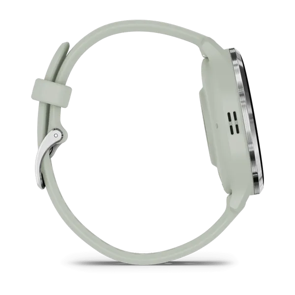 Garmin Venu 3S Silver Stainless Steel Bezel Silicone Band - Sage Grey | 49-GAR-010-02785-01