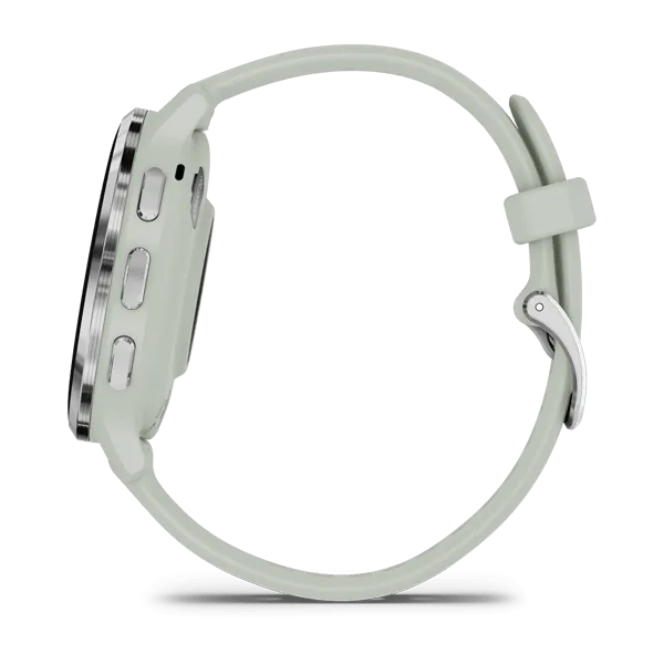 Garmin Venu 3S Silver Stainless Steel Bezel Silicone Band - Sage Grey | 49-GAR-010-02785-01