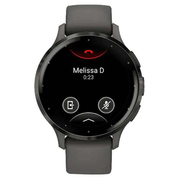Garmin Venu 3S Slate Stainless Steel Bezel Silicone Band - Pebble Grey | 49-GAR-010-02785-00