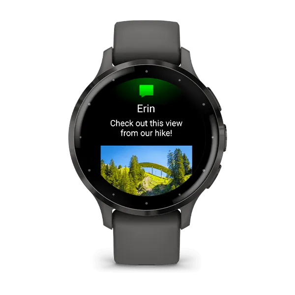 Garmin Venu 3S Slate Stainless Steel Bezel Silicone Band - Pebble Grey | 49-GAR-010-02785-00