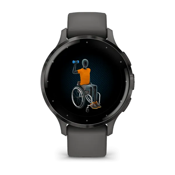 Garmin Venu 3S Slate Stainless Steel Bezel Silicone Band - Pebble Grey | 49-GAR-010-02785-00