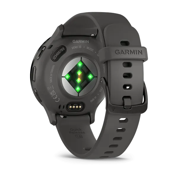 Garmin Venu 3S Slate Stainless Steel Bezel Silicone Band - Pebble Grey | 49-GAR-010-02785-00
