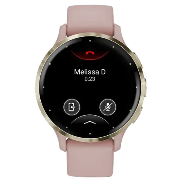 Garmin Venu 3S Soft Gold Stainless Steel Bezel Silicone Band - Dust Rose | 49-GAR-010-02785-03