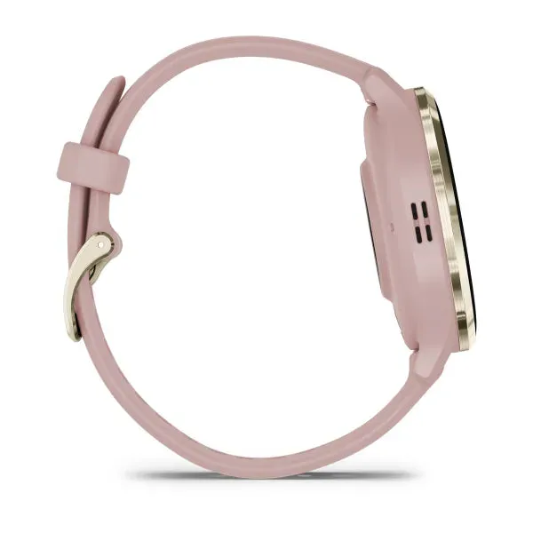 Garmin Venu 3S Soft Gold Stainless Steel Bezel Silicone Band - Dust Rose | 49-GAR-010-02785-03