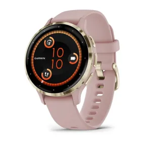 Garmin Venu 3S Soft Gold Stainless Steel Bezel Silicone Band - Dust Rose | 49-GAR-010-02785-03