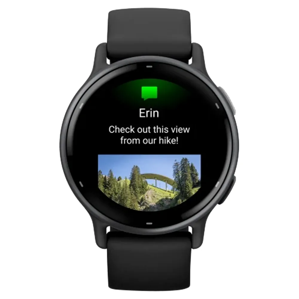 Garmin Vivoactive 5 Aluminium Bezel Silicone Band - Slate & Black | 49-GAR-010-02862-10