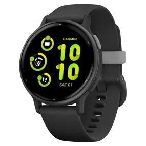 Garmin Vivoactive 5 Aluminium Bezel Silicone Band - Slate & Black | 49-GAR-010-02862-10