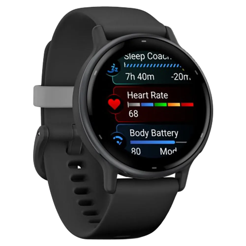 Garmin Vivoactive 5 Aluminium Bezel Silicone Band - Slate & Black | 49-GAR-010-02862-10