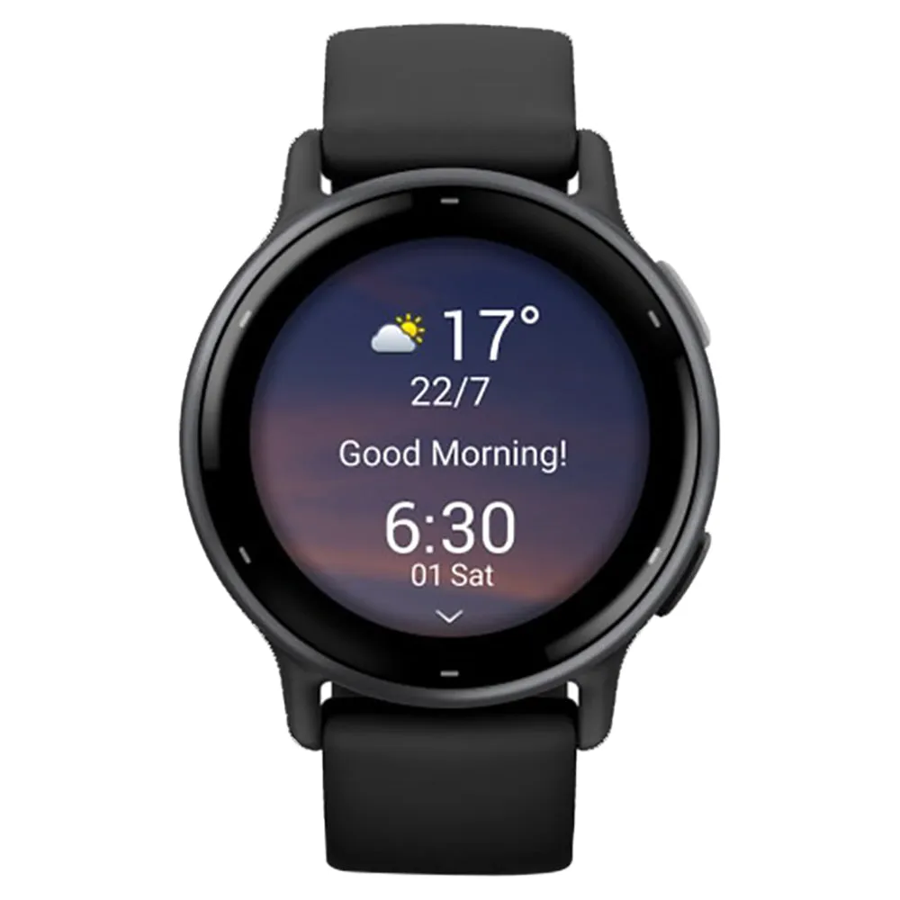 Garmin Vivoactive 5 Aluminium Bezel Silicone Band - Slate & Black | 49-GAR-010-02862-10