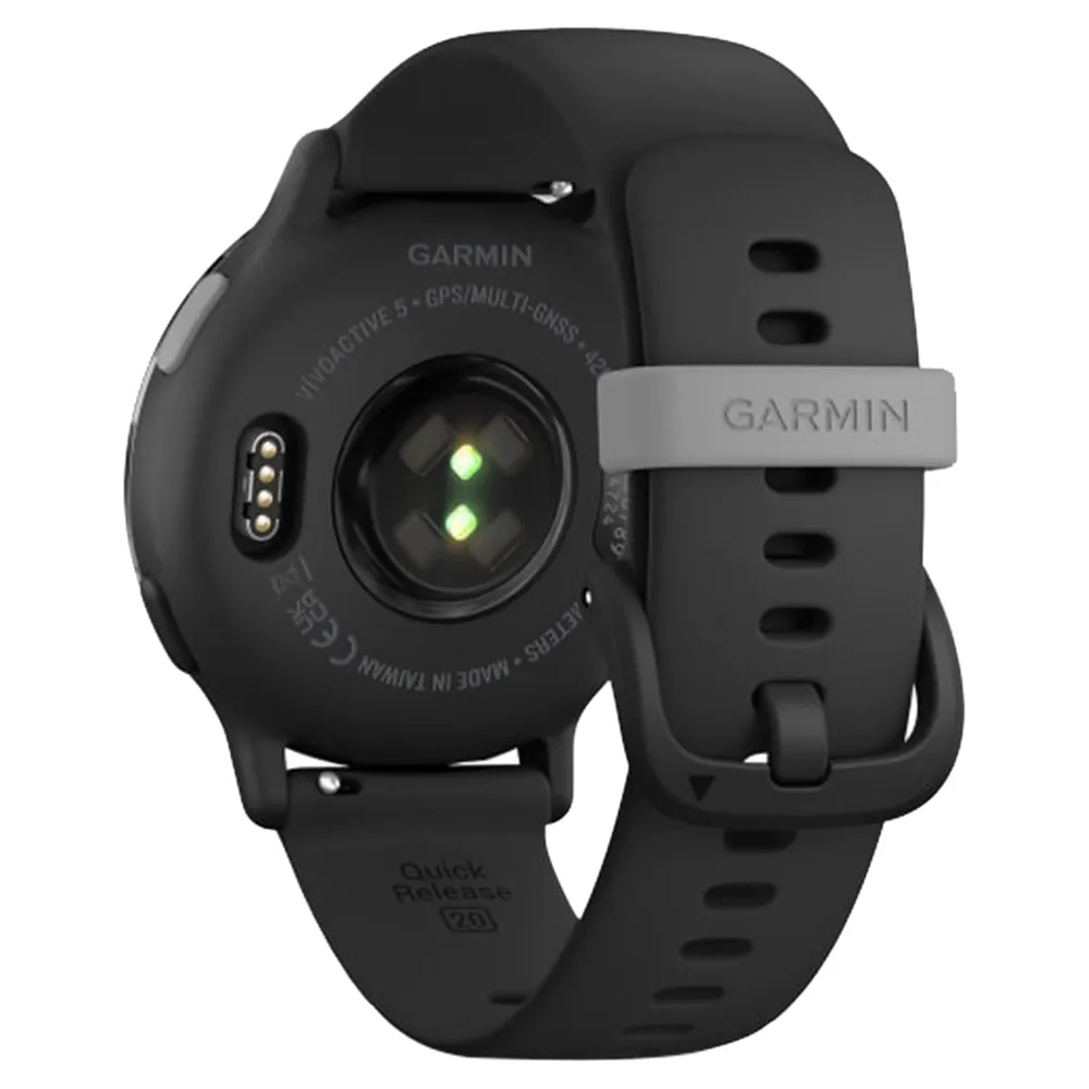 Garmin Vivoactive 5 Aluminium Bezel Silicone Band - Slate & Black | 49-GAR-010-02862-10