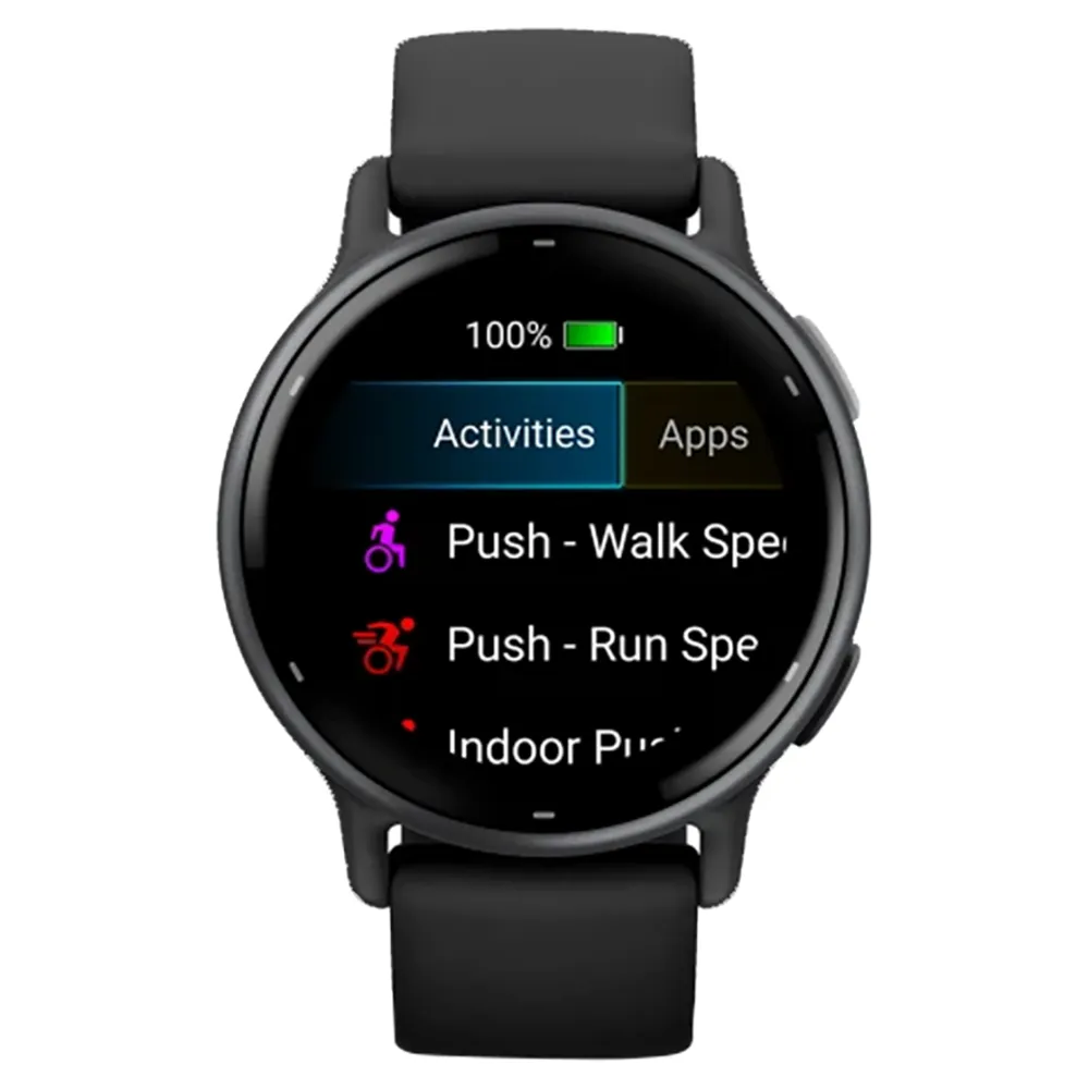 Garmin Vivoactive 5 Aluminium Bezel Silicone Band - Slate & Black | 49-GAR-010-02862-10
