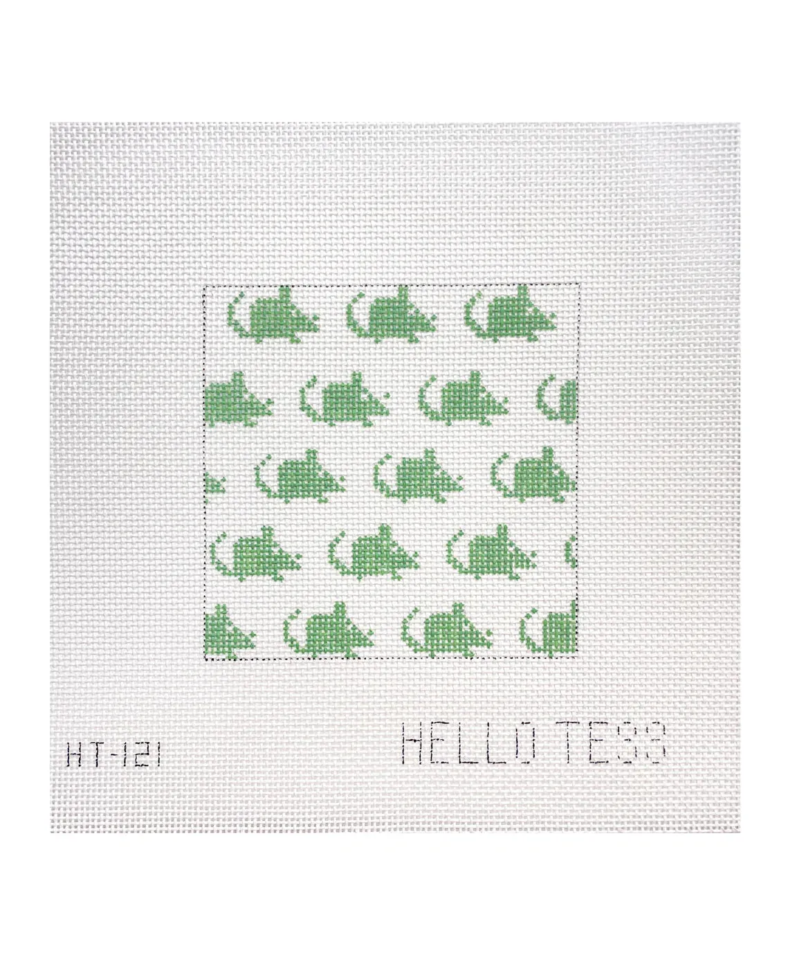 Green Mice Square Canvas