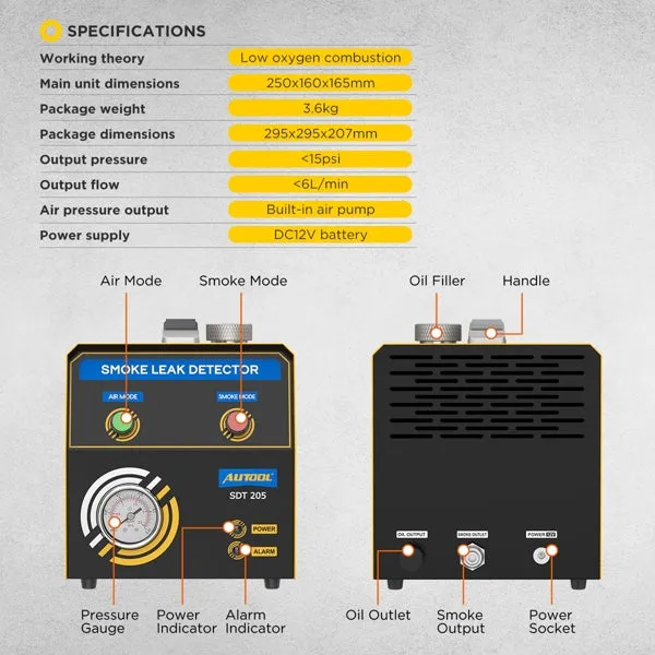 GT-SDT205 Autool  Car Smoke Leak Detector