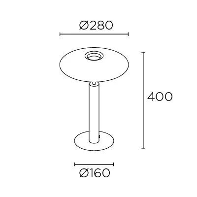 HAT Matt Gold Up & Down Diffused Table Light - ID 10734